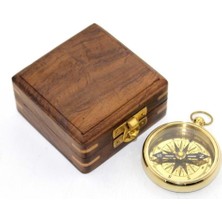 Erseyy Ahşap Kutulu Pirinç Pusula