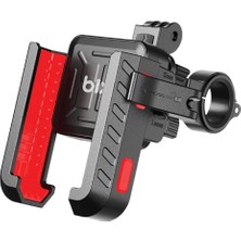 Pazarcan Gidon Bağlantılı 360° Derece Ayarlanabilir 3.5”-7.2” Uyumlu Motosiklet Bisiklet Telefon Tutucu