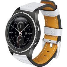 Pazarcan Ally Gear S3 Watch 4 46MM Frontier Deri Dişli Kayış KORDON-(5775)