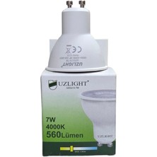 Uzlight SENKRON2004 7W LED Ampul 560 Lümen GU10 Duy  Ilık Beyaz 4000K 10'lu