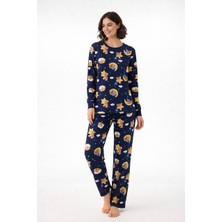 Silona Homewear Ayıcık ve Ay Detaylı Pijama Takımı