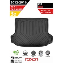 Raxon Kıa Rio Hb 2012–2016 Kalın Stepne Uyumlu 3D Bagaj Havuzu | Su Geçirmez, Kaymaz