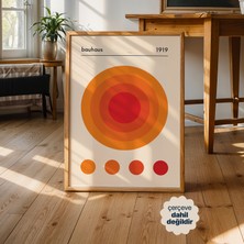 Persona Istanbul Bauhaus 1919 Turuncu Geometrik Daireler - Modern Retro Duvar Sanatı Posteri (Çerçevesiz)