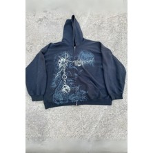 Yeni Siyah Gallows Skulls Y2K Mma Cyber Grunge Kapüşonlu Unisex Hırka