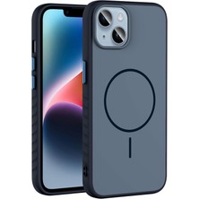 Paladyum Case iPhone 13 ve 14 Uyumlu M-Safe Şarj Özellikli Lacivert Tea Kapak