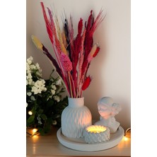 Besagu Home Dekoratif 4 Parça Vazo Seti - Vazo, Yuvarlak Tepsi, Tealight Mumluk, Dekoratif Kız