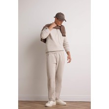 DeFacto Regular Fit Beli Bağcıklı Cepli Düz Paça Kalın Eşofman Altı D7836AX25AU