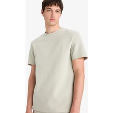 DeFacto Regular Fit Bisiklet Yaka Kısa Kollu Pamuklu Ağır Kumaş Tişört E2587AX25SM