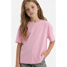 DeFacto Relax Fit Bisiklet Yaka Basic Düz Kısa Kollu Tişört Kız Çocuk D9099A825SM