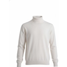 Uki Ekru Yarım Balıkçı Triko Kazak