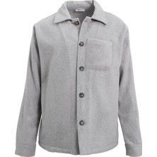Uki Açık Gri Comfort Fit Gömlek Ceket