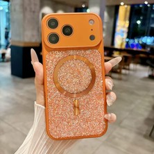 KumOziShop iPhone 16 Uyumlu Magsafe Özellikli 17 Görünümlü Kamera Korumalı Elmas Taşlı Premium Kılıf