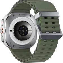 Starseven Watch 7 KR417 Rug Silikon Kordon - Koyu Yeşil
