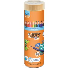 Bıc Kids Evolution Üçgen Boya Kalemi 13'lü Metal Tüp, Üçgen Tasarım, Kıymık Oluşturmaz, Çiğnemeye Karşı Dayanıklı