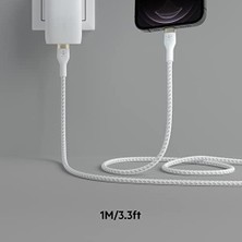 Boostcharge Pro Örgülü Usb-C/lightning Kablosu, 1 M, Mfı Sertifikalı, 20 W, Hızlı Şarj Için, Pd Power Delivery Ile, 14/14 Plus, 13, 12, Pro, Max, Mini Gibi Cihazlar Için, Beyaz