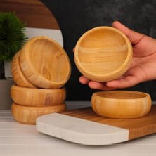 6'lı Doğal Bambu Çerezlik ve Sunum Kasesi – Şık, Sağlıklı ve Dayanıklı