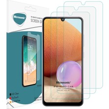 Galaxy A32 4g Screen Protector Glass Cam Ekran Koruyucu (3'lü Paket) [galaxy A32 4g ile Uyumlu Ekran Koruyucu - Şeffaf]