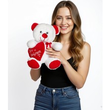 "seni Seviyorum" Mesajlı Peluş Ayıcık 45CM | Yıl Dönümü ve Sevgililer Günü Için Romantik Hediye | Kalp Nakışlı, Sevgi Dolu Öğretmenler Günü Hediyesi