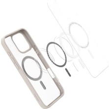 16 Pro ile Uyumlu Ince Magsafe Kılıf Ultra Hybrid Sararma Karşıtı Duraclear Hava Kanalı Teknolojisi Askeri Sınıf Koruma Magfit Frost Natural Titanium Mat Kapak - ACS08138