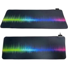 80X30CM Büyük Boy Xxl Ritim Desenli Mousepad Rgb LED Işıklı Gaming Gamer Oyuncu Mouse Pad