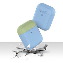 Airpods 1 & 2 Nesil Uyumlu Silikon Kılıf – Darbe Emici, Yumuşak Mat Doku, Kaymaz Yüzey, Yedek Kapak Hediyeli – Şarj Giriş Uyumlu Koruyucu Kılıf Açık Mavi