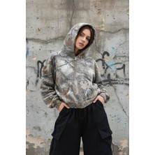 Kara Kedi Kamuflaj Outdoor Unisex Kapüşonlu Hırka