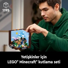 Minecraft Eşya Yapma Masası 21265 – Yetişkinler Için Yılbaşı Hediyesi Fikri, Steve, Alex, Iskelet, Cadı, Creeper, Köylü, Inek ve Domuz Mikro Figürleri Içeren Model Yapım Seti (1195 Parça)