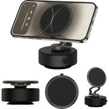 Elektrikli Vakumlu Manyetik Telefon Tutucu – Type-C Destekli Güçlü Vakum Emme, 360° Döner, Araç, Ev, Ofis, Spor Salonu Için Sağlam Telefon Sabitleyici