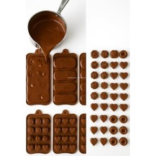 15’li Silikon Çikolata Kalıbı 20X11 cm Dayanıklı Gıda Dostu Esnek Kalıp Pratik Şekilli Dondurma Buz Keki Silikon Kalıp Kolay Temizlik Modern Mutfak Için Çikolata Seti (2 Li Çiçek)