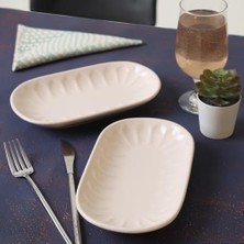 Krem Kayık Tabak 22 cm 2 Adet 030
