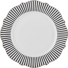 New Romantıc Kırmızı Ince Çizgili Pasta Tabağı 21CM