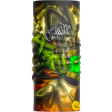 Motobir Baf-Bandana Grafiti Yeşil Sprey Bataklık Detay