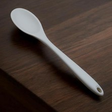 Silikon Pişirme ve Servis Kaşık- 27,5 cm Krem Renkli Özel Seri