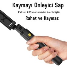 ® Bluetooth Uzaktan Kumandalı Selfie Çubuğu – Paslanmaz Çelik Gövde, 70 cm Uzayabilir, Ios & Uyumlu, Kablosuz Uzaktan Deklanşörlü Telefon Tripodu
