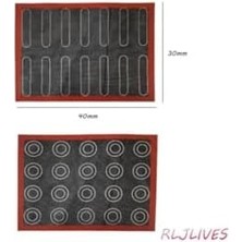 Siliko World Çift Taraflı Makaron ve Ekler Silpatı 30X40CM, Siyah