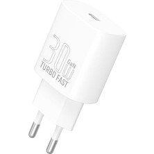 30W Type-C Girişli Şarj Adaptörü | ve Uyumlu | Hızlı Şarj | Beyaz | Model M1