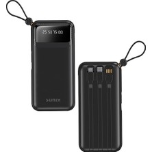 10.000 Mah Dijital Göstergeli Kendinden Kablolu Powerbank Siyah PB-120