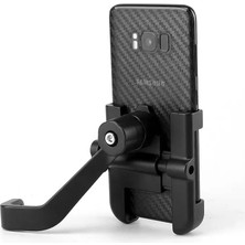 Alüminyum Bisiklet ve Scooter Telefon Tutucu, 360° Dönebilir, Ayarlanabilir, Metal Malzeme, Siyah