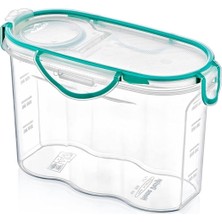 Kilitli Kapaklı Contalı Hava,su Sıvı Geçirmez 1,2 Litre Erzak Saklama KABI-SA580