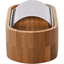 Bambu Sarımsak, Peynir Rendesi ve Saklama Kavanozu, Paslanmaz Çelik ve Bambu Malzemeden Üretilmiştir. Rendelenmiş Peynirin Dağılmadan Servis Edilmesine Yardımcı Olur. (15CM*4CM*7CM)