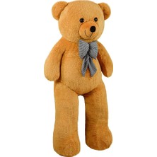 Papyonlu Dev Peluş Ayı, Yumuşak ve Sevimli Büyük Boy Oyuncak, Sarılmalık, Sevgiliye Hediye (130CM Kahve)