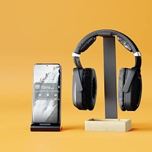 Kd Essentials – Kulaklık Tutucu ve Başlık Askısı, Son Derece Dayanıklı Metal ve Bambudan Yapılmış, Plastiksiz – Pratik Tutucu Başlığı Korur ve Masa Düzenini Sağlar