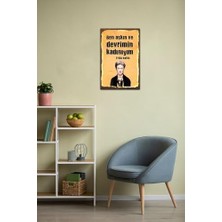 Ben Aşkın ve Devrimin Kadınıyım Retro Ahşap Mdf Tablo