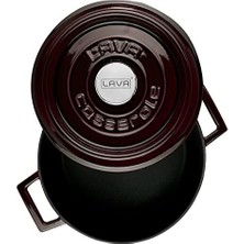 Metal Premium Serisi - Döküm Yuvarlak Tencere, 24 Cm, Majolik Mor