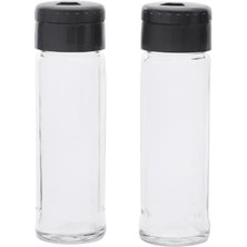 Nina Baharatlık 2li Ahşap Stantlı Nina Baharatlık Tuzluk Biberlik Beyaz Kapak Siyah