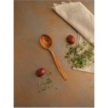 Ulu Ahşap Zeytin Ağacı El Yapımı Kaşık 29 cm