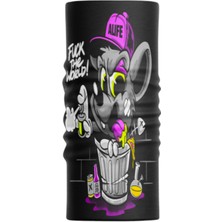 Motobir Baf-Bandana Mor Şapkalı Çöp Kutusu Grafiti Fare