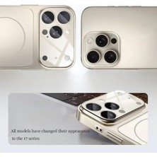 17 Pro Max ile Uyumlu Kılıf Magsafe ile Uyumlu Kablosuz Şarj Destekli Temperli Kamera Koruma Glass Kılıf – Parmak Izi Yapmayan Charging Kamera Koruyucu Darbe Emici Sert Kapak