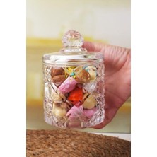 Lüx Kristal Büyük Cam Şekerlik & Cam Lokumluk, Kesme Cam Lüx Şekerlik 13CM*7.8CM - 06639