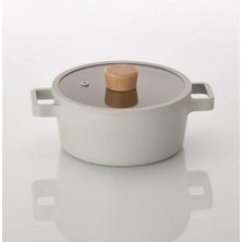 Fika Alüminyum Döküm Tencere Cam Kapaklı 18CM Bej